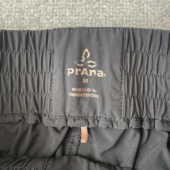 prAna Pants Womens Medium Black Stretch Drawstring Ruched Leg Tie Hem Joggers - Picture 4 of 12